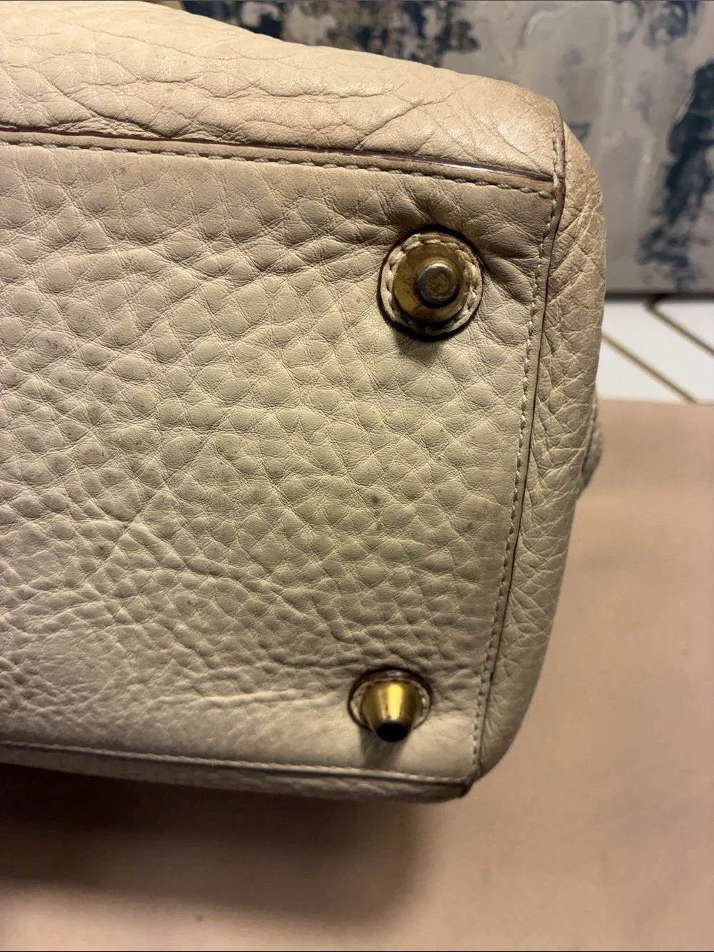 Genuine Vintage Coach Hampton 2006Cream Leather Tote with Braided Trim